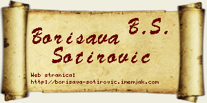 Borisava Sotirović vizit kartica